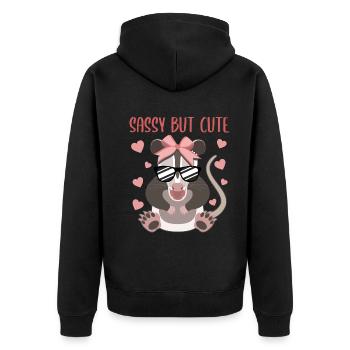Opossum Love Girls Design mignon - Veste à capuche bio Premium Unisexe - noir - Dos - Nico (187cm)