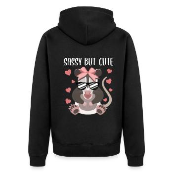 Opossum Love Girls Design mignon - Veste à capuche bio Premium Unisexe - noir - Dos - Nico (187cm)