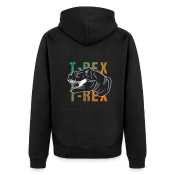 T-Rex Jeu de mots Look rétro cadeau - Veste à capuche bio Premium Unisexe - noir - Dos - Nico (187cm)