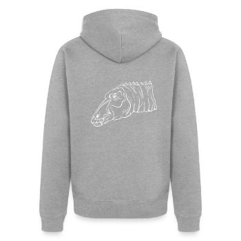 Primeval Dino Silhouettes Artwork - Unisex Premium Organic Zip Hoodie - heather grey - Back - Nico (187cm)