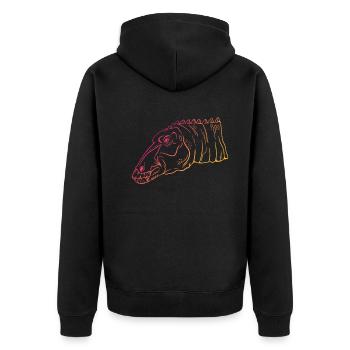 Cadeau d’Art de géométrie Dino néon - Veste à capuche bio Premium Unisexe - noir - Dos - Nico (187cm)