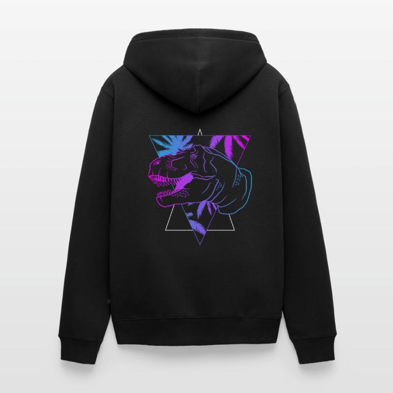 T-Rex Neon Triangle Artwork Gift Unisex Premium Organic Zip Hoodie