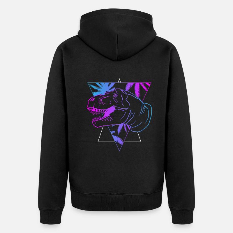 T-Rex néon Triangle oeuvre cadeau - Veste à capuche bio Premium Unisexe - undefined