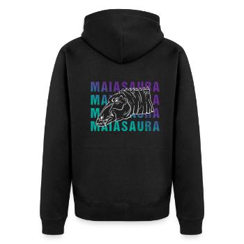 Maiasaura Portrait Art Vintage cadeau - Veste à capuche bio Premium Unisexe - noir - Dos - Nico (187cm)