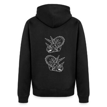 Triceratops Line Art Minimal Noir - Veste à capuche bio Premium Unisexe - noir - Dos - Nico (187cm)