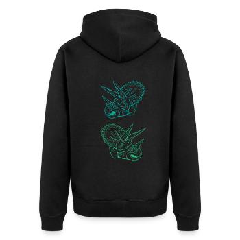 Triceratops Line Art Minimal Noir - Veste à capuche bio Premium Unisexe - noir - Dos - Nico (187cm)