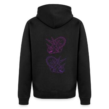 Triceratops Line Art Minimal Noir - Veste à capuche bio Premium Unisexe - noir - Dos - Nico (187cm)