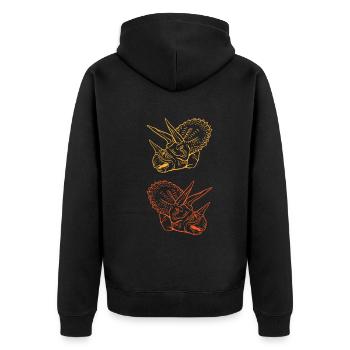 Triceratops Line Art Minimal Noir - Veste à capuche bio Premium Unisexe - noir - Dos - Nico (187cm)