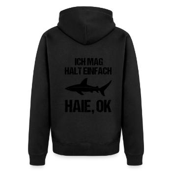Cadeau de fan Easy Sharks - Veste à capuche bio Premium Unisexe - noir - Dos - Nico (187cm)