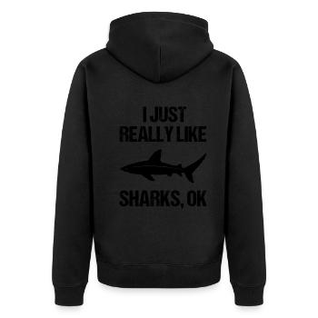 Cadeau de fan Easy Sharks - Veste à capuche bio Premium Unisexe - noir - Dos - Nico (187cm)