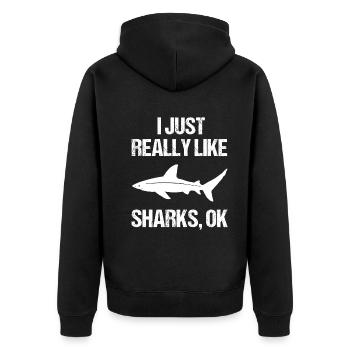 Cadeau de fan Easy Sharks - Veste à capuche bio Premium Unisexe - noir - Dos - Nico (187cm)