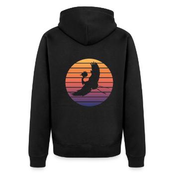 Crane Contour coucher de soleil Nature Fan - Veste à capuche bio Premium Unisexe - noir - Dos - Nico (187cm)