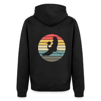 Crane Contour coucher de soleil Nature Fan - Veste à capuche bio Premium Unisexe - noir - Dos - Nico (187cm)