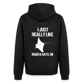 Einfach Mantarochen Liebhaber Klarheit - Unisex Premium Bio Zip Hoodie - Schwarz - Hinten - Nico (187cm)