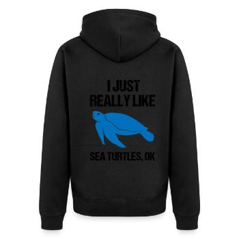 Simply Sea Turtles Fan - Veste à capuche bio Premium Unisexe - noir - Dos - Nico (187cm)
