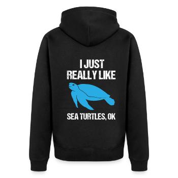 Simply Sea Turtles Fan - Veste à capuche bio Premium Unisexe - noir - Dos - Nico (187cm)