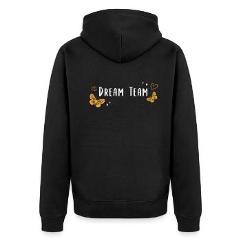Dream Team Butterfly Heart - Unisex Premium Organic Zip Hoodie - black - Back - Nico (187cm)