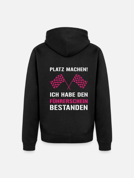 Führerschein Weg frei! - Unisex Premium Bio Zip Hoodie - Schwarz