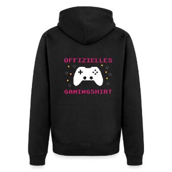 Gamer's Paradise: Spiel ohne Grenzen - Unisex Premium Bio Zip Hoodie - Schwarz - Hinten - Nico (187cm)