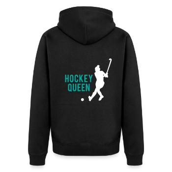 Couronne de Reine du Hockey sur Glace Cool Sportswoman - Veste à capuche bio Premium Unisexe - noir - Dos - Nico (187cm)