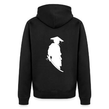 Cadeau de mysticisme de la lune guerrier japonais - Veste à capuche bio Premium Unisexe - noir - Dos - Nico (187cm)