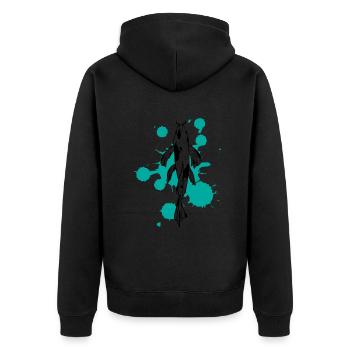 Single Koi Strength River of Life - Unisex Premium Organic Zip Hoodie - black - Back - Nico (187cm)