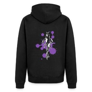 Single Koi Strength River of Life - Unisex Premium Organic Zip Hoodie - black - Back - Nico (187cm)