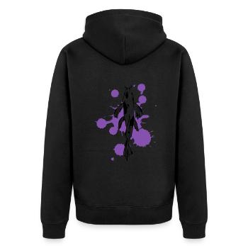 Single Koi Strength River of Life - Unisex Premium Organic Zip Hoodie - black - Back - Nico (187cm)