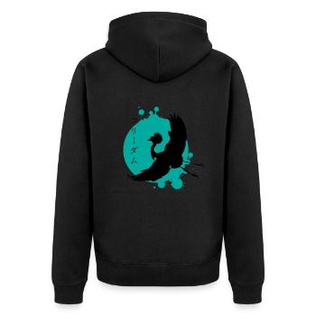 Crane Dynamics & Characters Art - Unisex Premium Organic Zip Hoodie - black - Back - Nico (187cm)