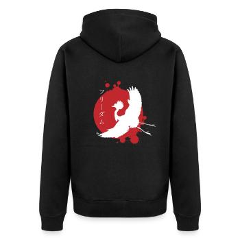 Crane Dynamics & Characters Art - Unisex Premium Organic Zip Hoodie - black - Back - Nico (187cm)