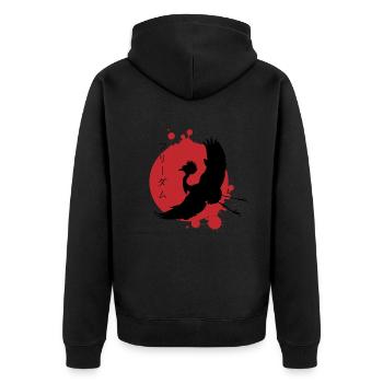 Crane Dynamics & Characters Art - Unisex Premium Organic Zip Hoodie - black - Back - Nico (187cm)
