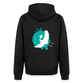 Crane Dynamics & Characters Art - Unisex Premium Organic Zip Hoodie - black - Back - Nico (187cm)