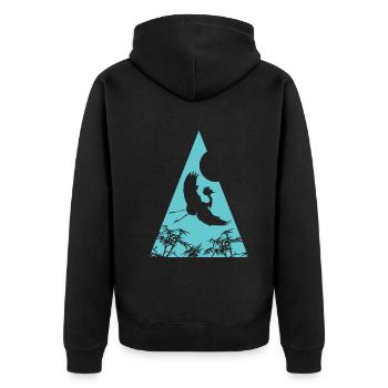 Grue Origami Géométrie Créativité - Veste à capuche bio Premium Unisexe - noir - Dos - Nico (187cm)