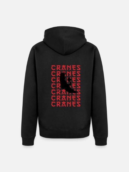 Crane Silhouette Shadow Art - Unisex Premium Organic Zip Hoodie -