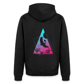Grue Origami Géométrie Créativité - Veste à capuche bio Premium Unisexe - noir - Dos - Nico (187cm)