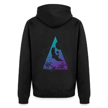 Grue Origami Géométrie Créativité - Veste à capuche bio Premium Unisexe - noir - Dos - Nico (187cm)