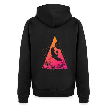 Grue Origami Géométrie Créativité - Veste à capuche bio Premium Unisexe - noir - Dos - Nico (187cm)