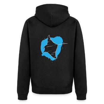 Rochen im Riff Ozeanischer Geist Geschenk - Unisex Premium Bio Zip Hoodie - Schwarz - Hinten - Nico (187cm)