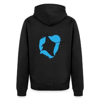 Rochen im Riff Ozeanischer Geist Geschenk - Unisex Premium Bio Zip Hoodie - Schwarz - Hinten - Nico (187cm)