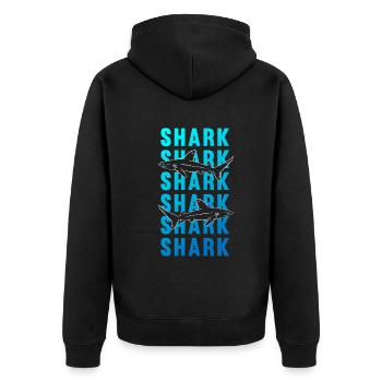 Mystérieux requin Ocean King cadeau - Veste à capuche bio Premium Unisexe - noir - Dos - Nico (187cm)