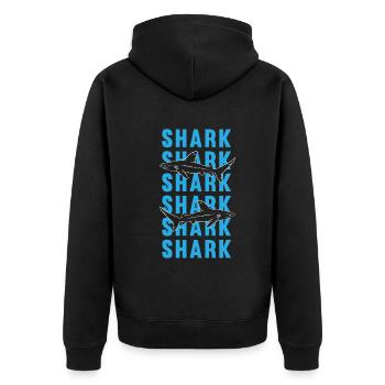 Geheimnisvoller Hai Ozean König Geschenk - Unisex Premium Bio Zip Hoodie - Schwarz - Hinten - Nico (187cm)