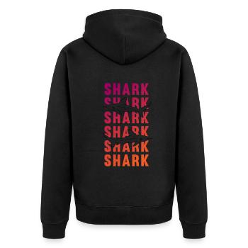Stolzer Hai Meerestiefe Entdecker Geschenk - Unisex Premium Bio Zip Hoodie - Schwarz - Hinten - Nico (187cm)