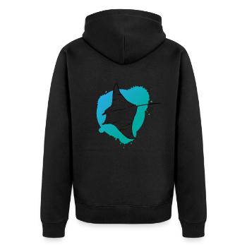 Rochen im Riff Ozeanischer Geist Geschenk - Unisex Premium Bio Zip Hoodie - Schwarz - Hinten - Nico (187cm)