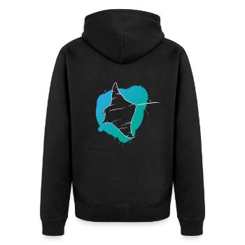Rochen im Riff Ozeanischer Geist Geschenk - Unisex Premium Bio Zip Hoodie - Schwarz - Hinten - Nico (187cm)
