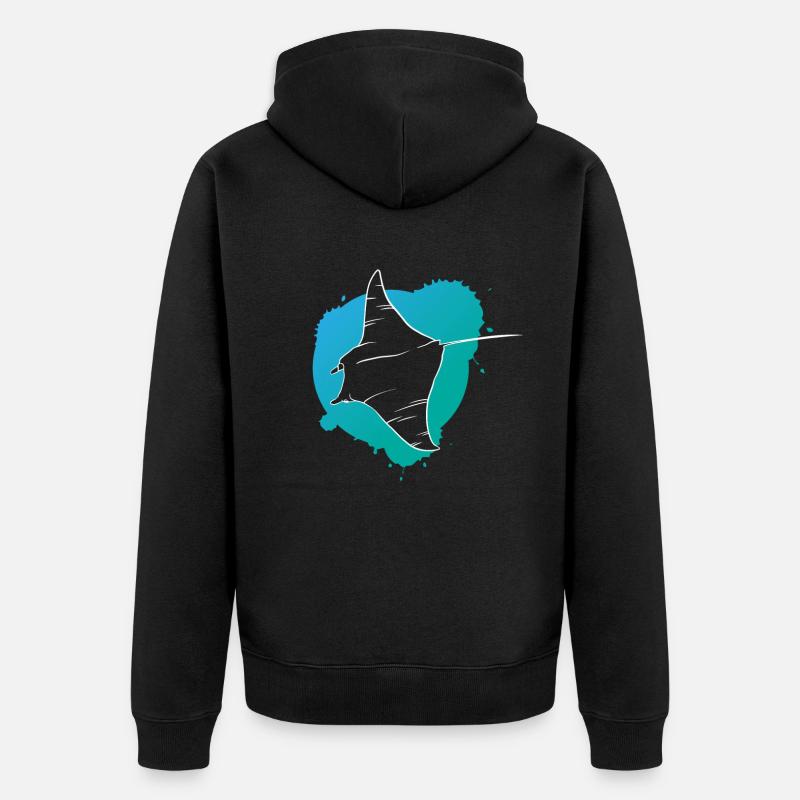 Rochen im Riff Ozeanischer Geist Geschenk - Unisex Premium Bio Zip Hoodie - Schwarz