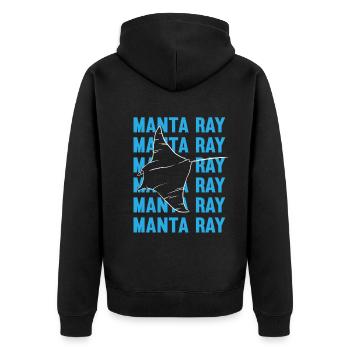 Elegant Manta Ray Ocean Lover - Unisex Premium Organic Zip Hoodie - black - Back - Nico (187cm)