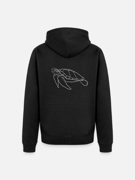 Silent Ocean Walker Turtle - Unisex Premium Organic Zip Hoodie - black