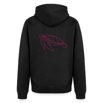 Silent Ocean Walker Turtle - Unisex Premium Organic Zip Hoodie - black - Back - Nico (187cm)