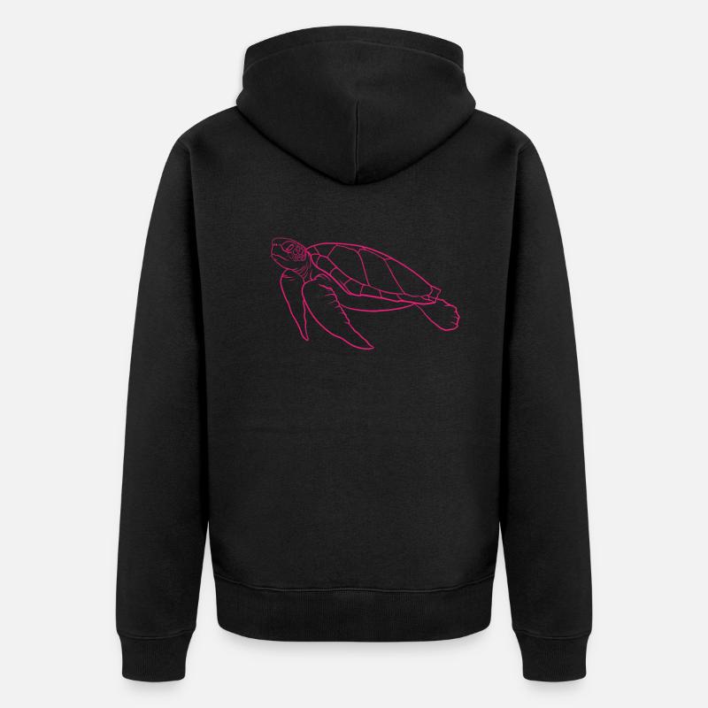 Stille Ozeanwanderer Schildkröte - Unisex Premium Bio Zip Hoodie - Schwarz