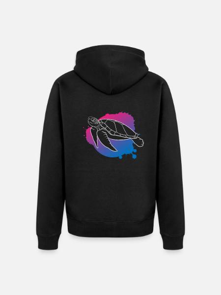 Ocean Wave Turtle Freedom Gift - Unisex Premium Organic Zip Hoodie - black